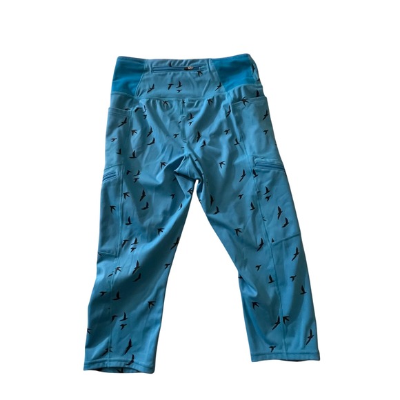 Oiselle Womens Sz 4 Bird Print Flyte Pocket Jogger Crop Running Leggings Active - Picture 7 of 7